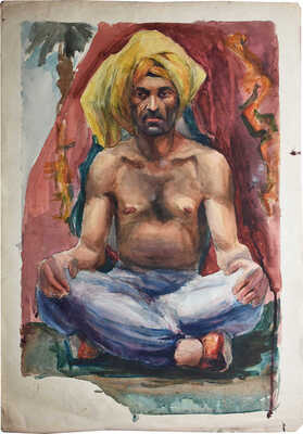 Дейнеко Ольга Константиновна. Эскиз костюма дамы в коричневом платье 